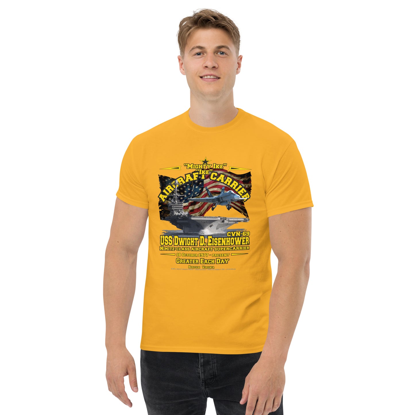 USS DWIGHT EISENHOWER CVN-69 Aircraft Carrier Veterans Classic Tee