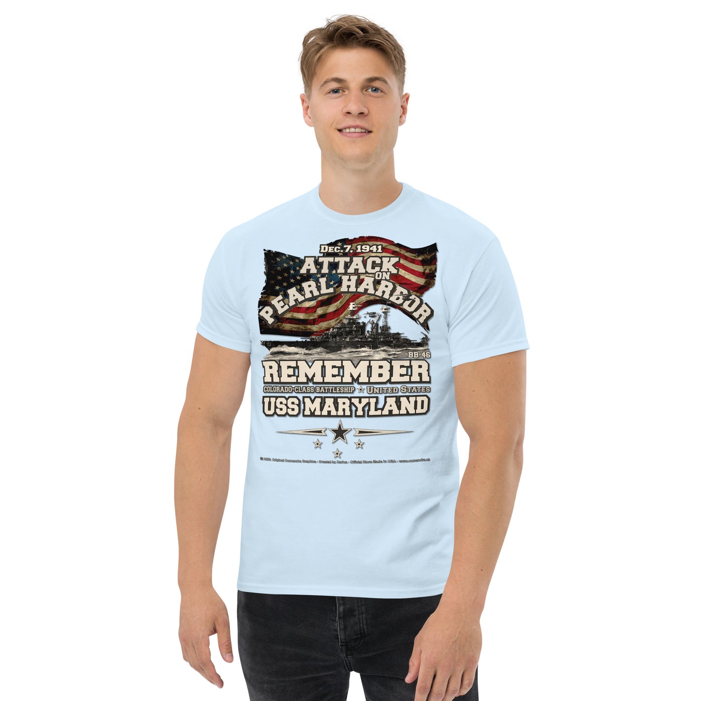 USS MARYLAND BB-46 Battleship t-shirt