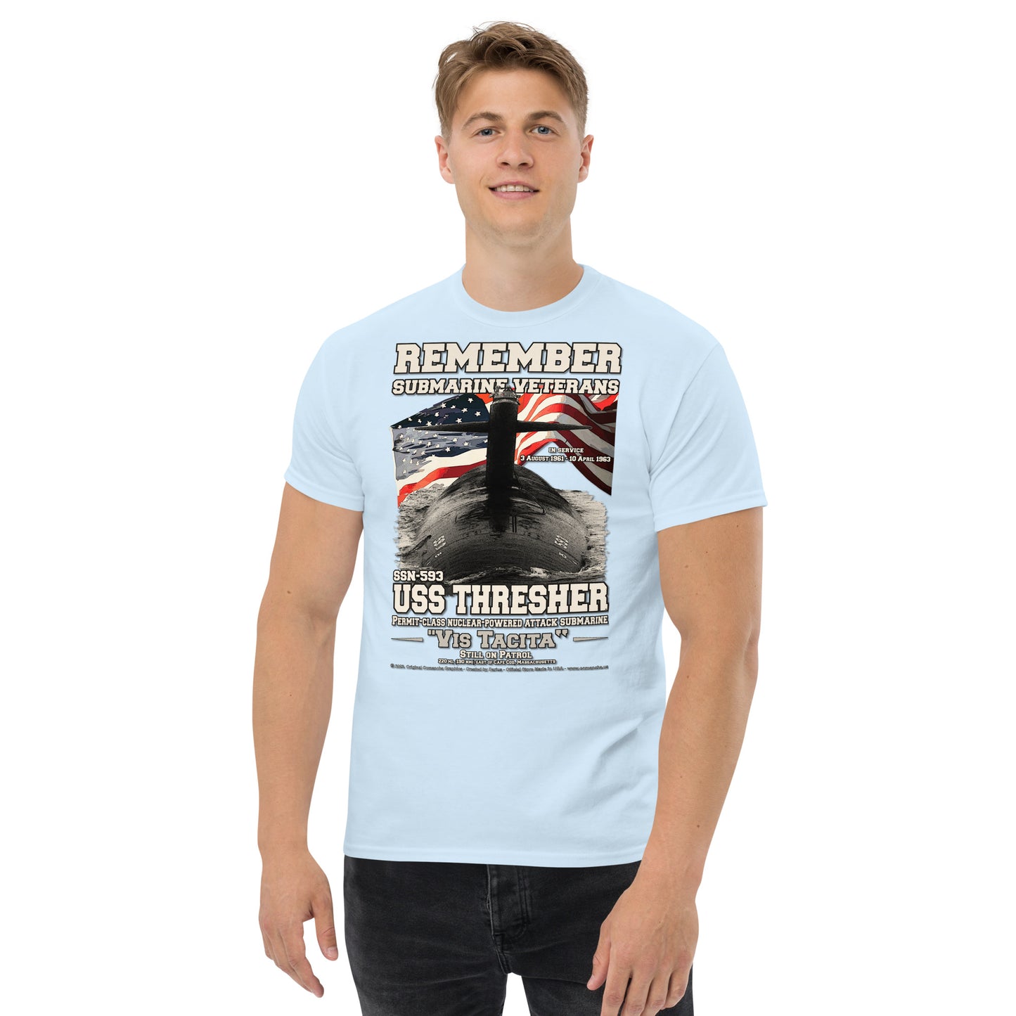 USS THRESHER SSN-593 Submarine t-shirt