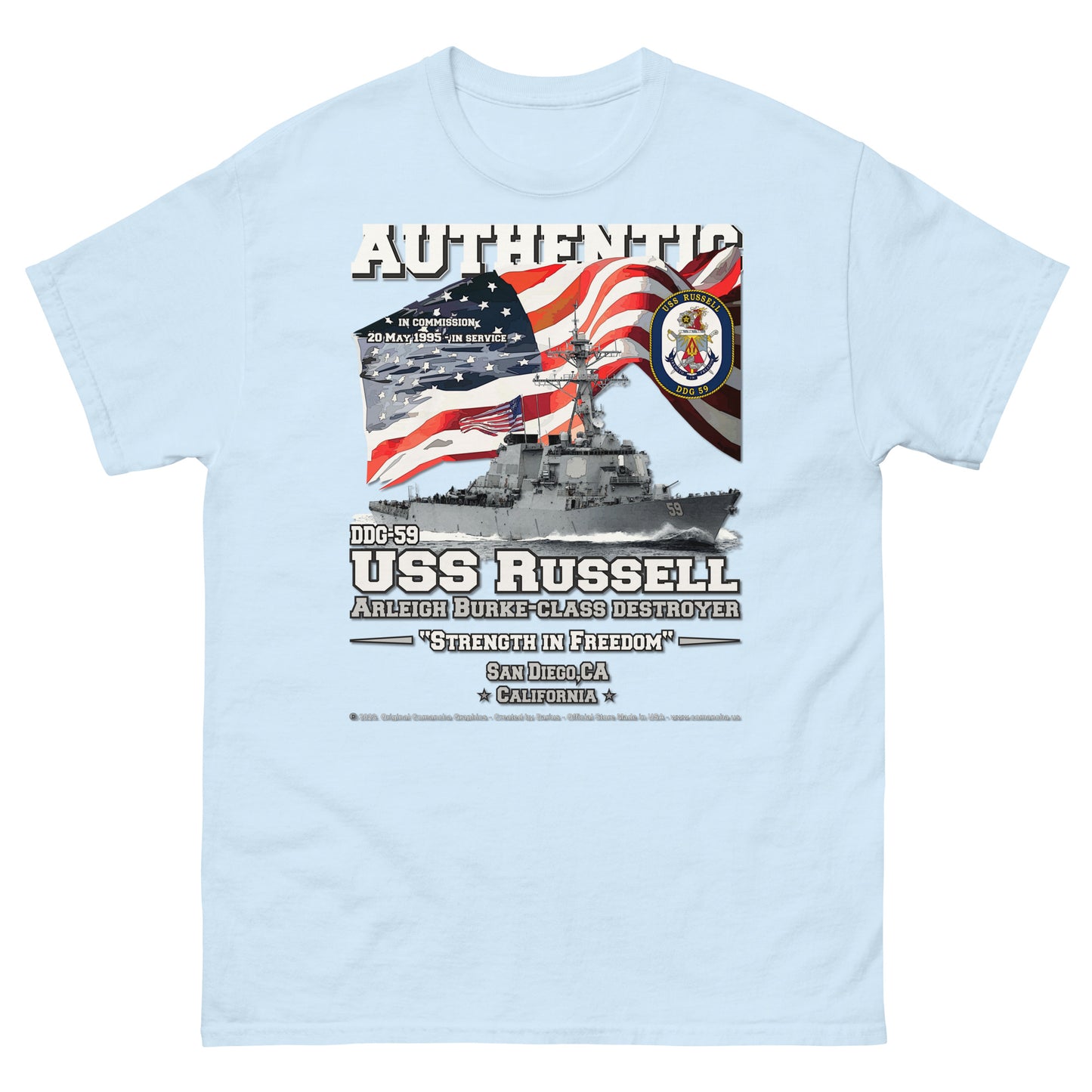 USS RUSSELL DDG-59 Destroyer T-shirt