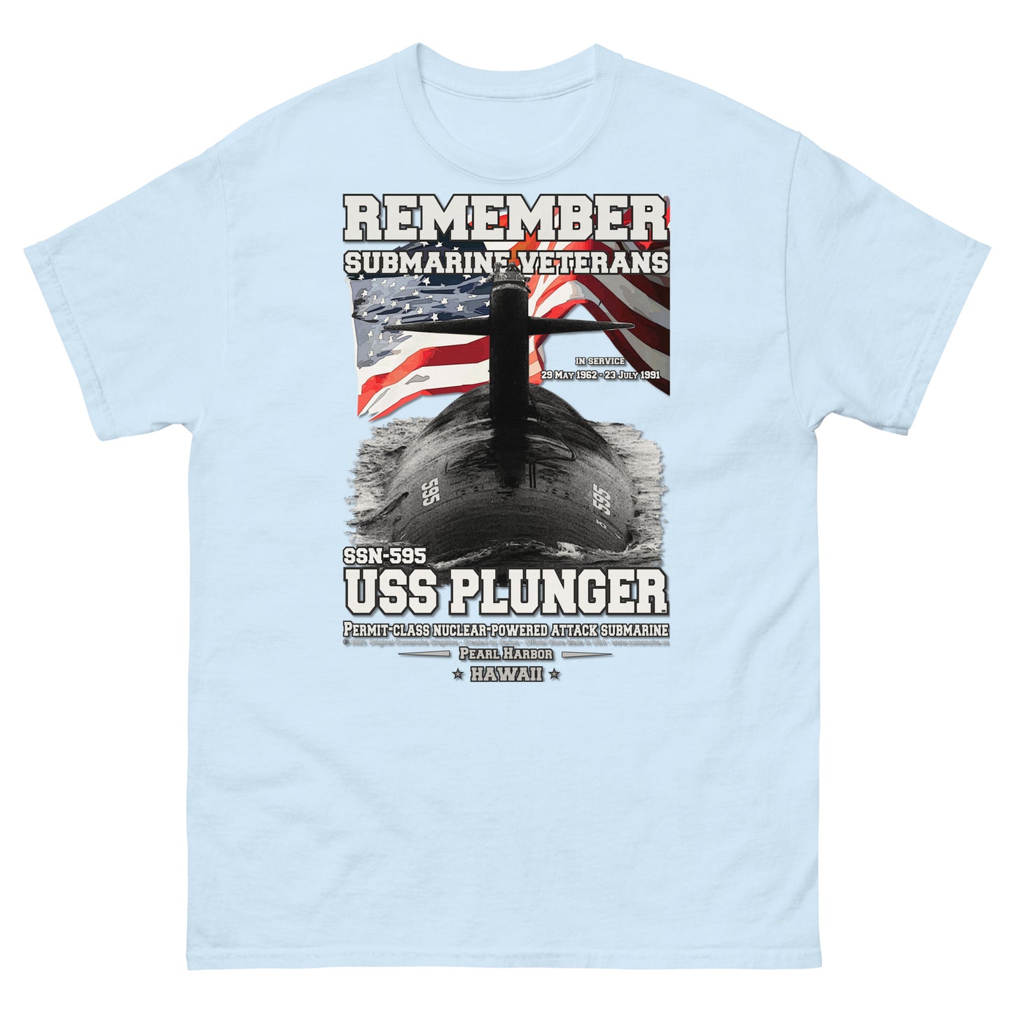 USS PLUNGER SSN-595 Submarine Veterans Classic T-Shirt