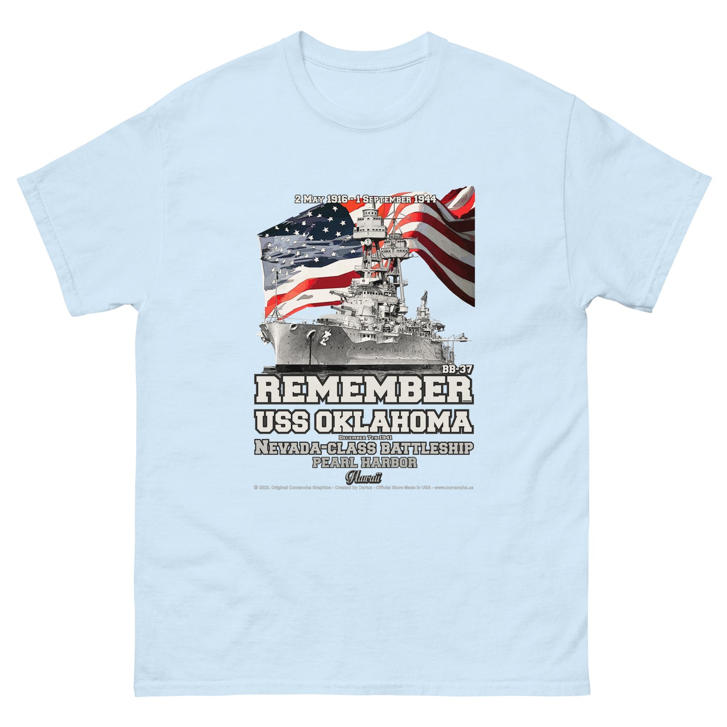 USS OKLAHOMA BB-37 Battleship T-shirt