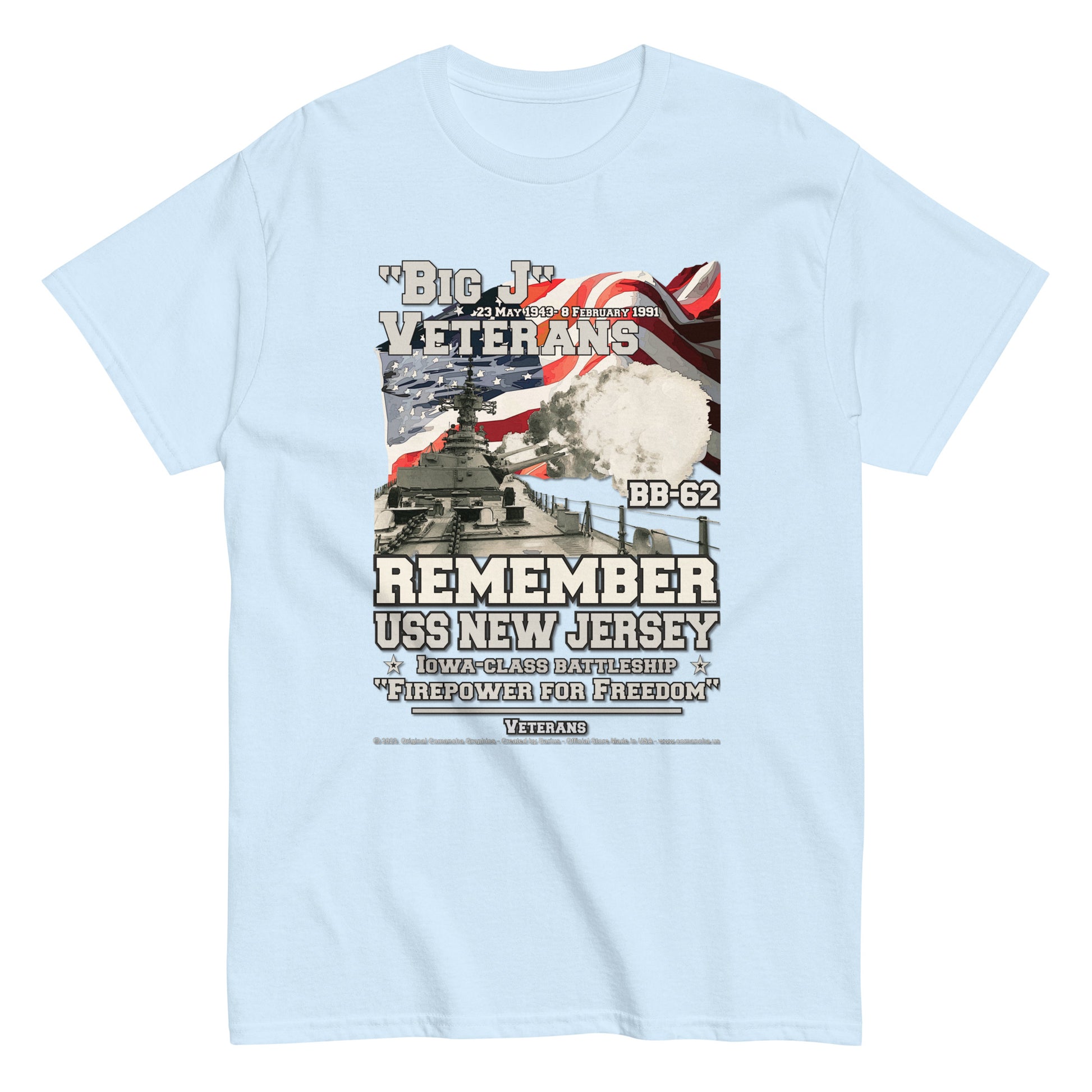 USS NEW JERSEY BB-62 Battleship Veterans t-shirt, Comancha t-shirts,