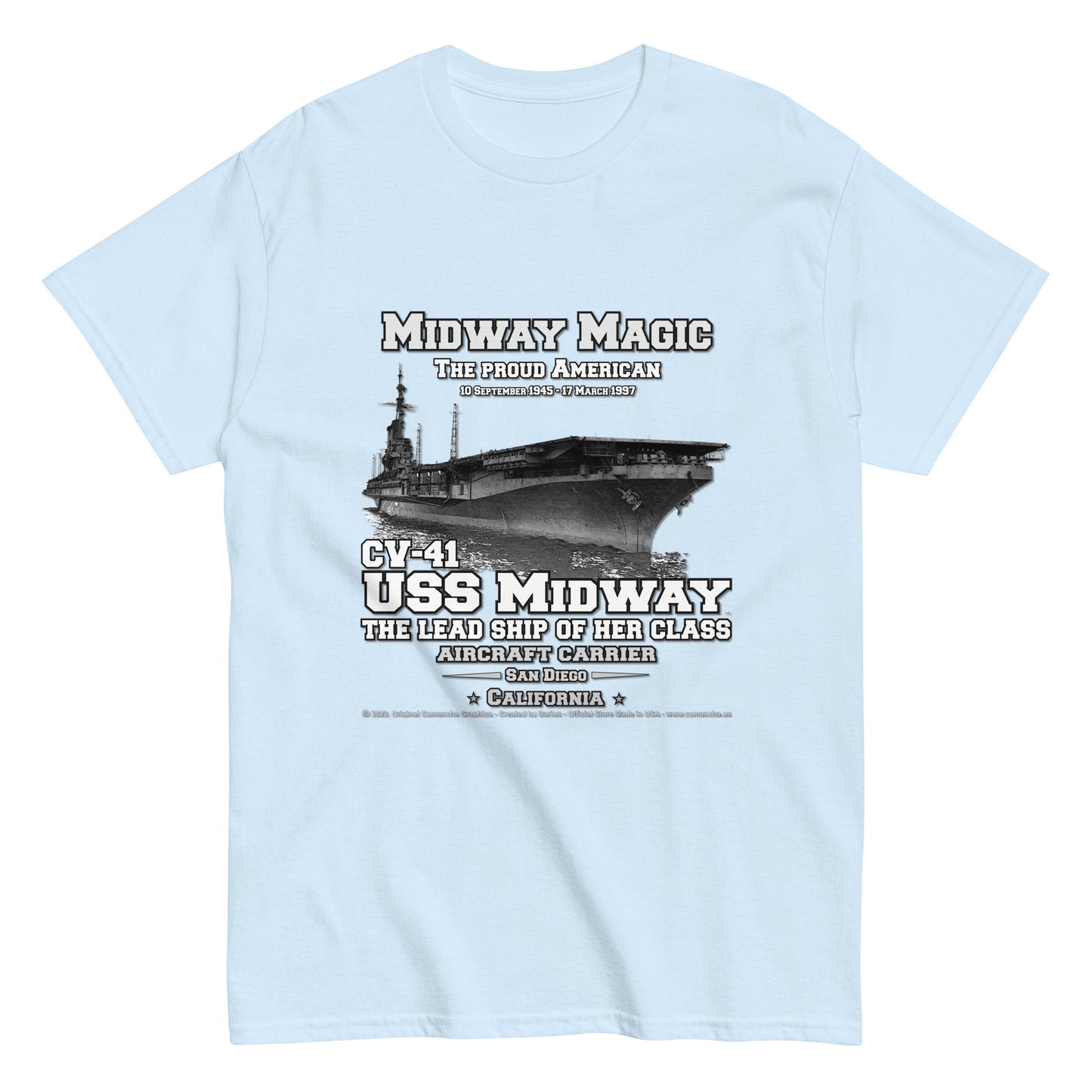 USS MIDWAY CV-41 Aircraft Carrier Veterans Classic T-shirt, Navy T-shirts Comancha,