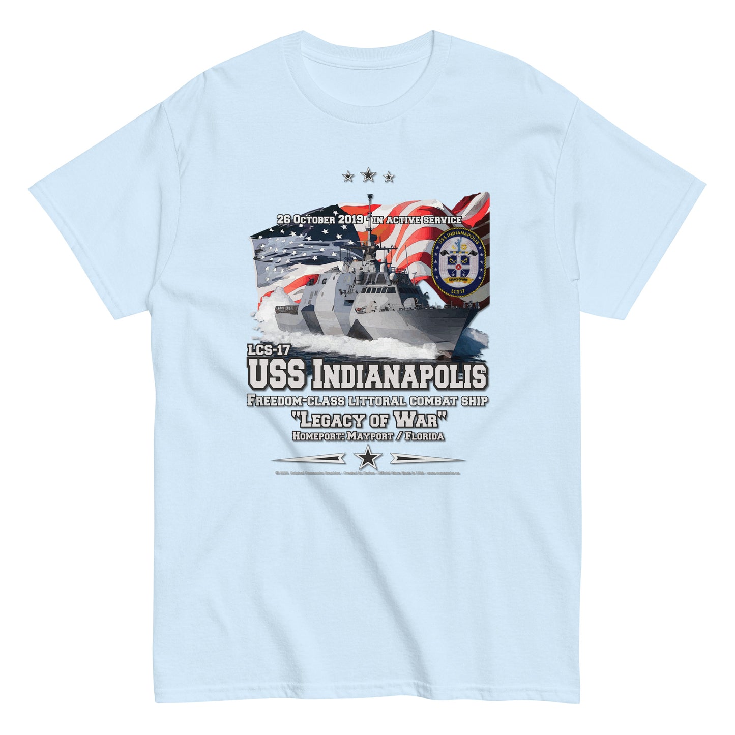 USS INDIANAPOLIS LCS-17 Littoral Combat Ship t-shirt