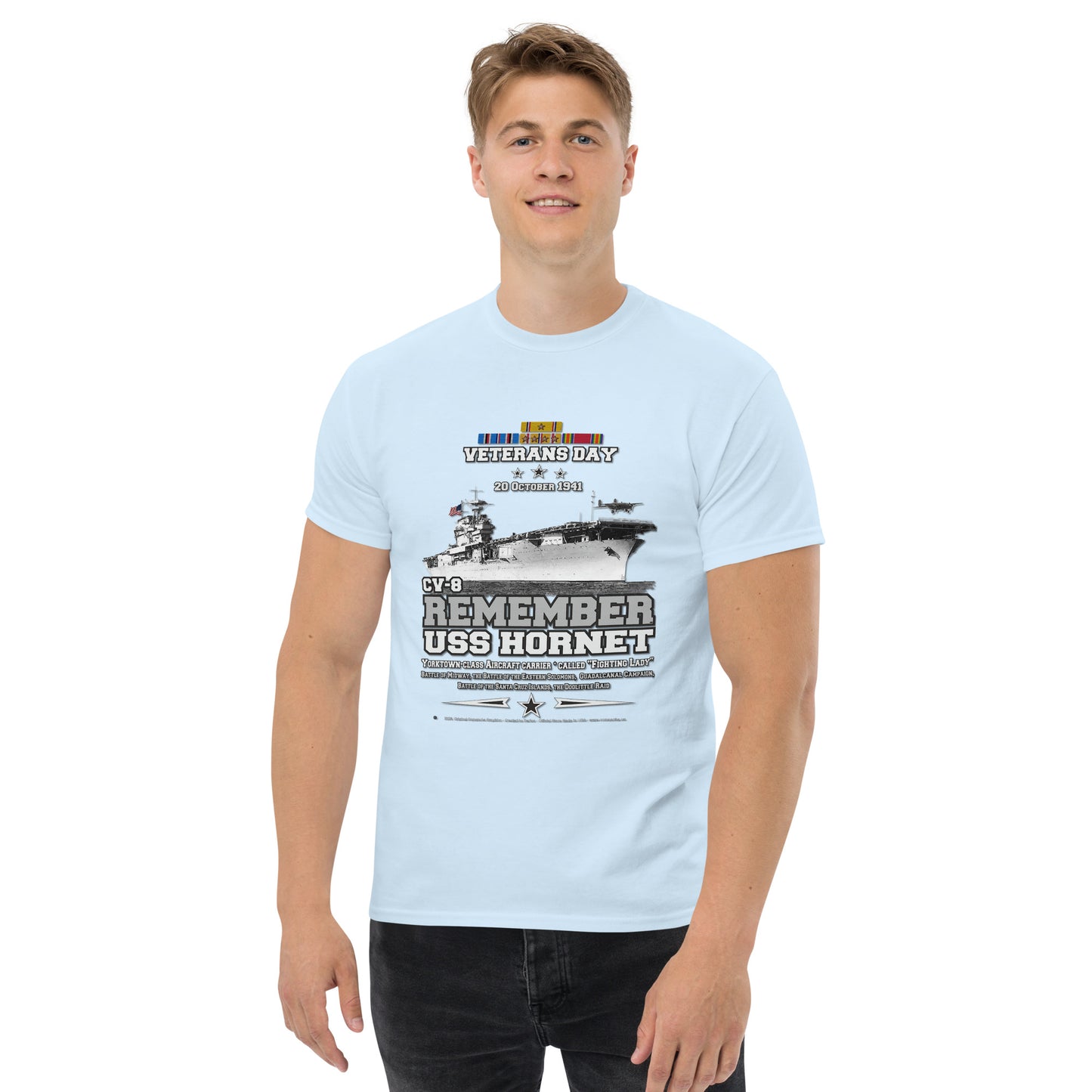 USS HORNET CV-8 Aircraft Carrier T-Shirt