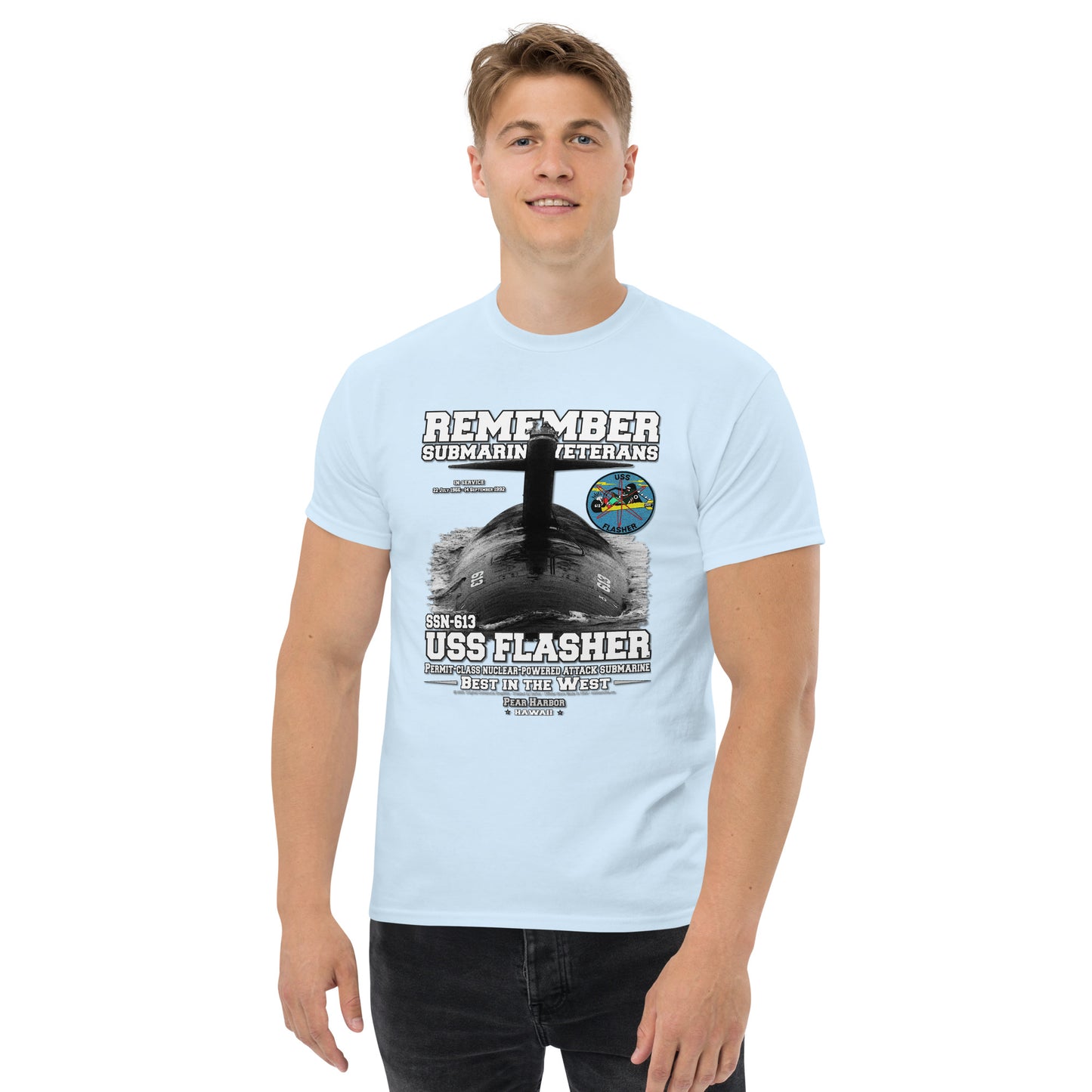 USS FLASHER SSN-613 Submarine t-shirt