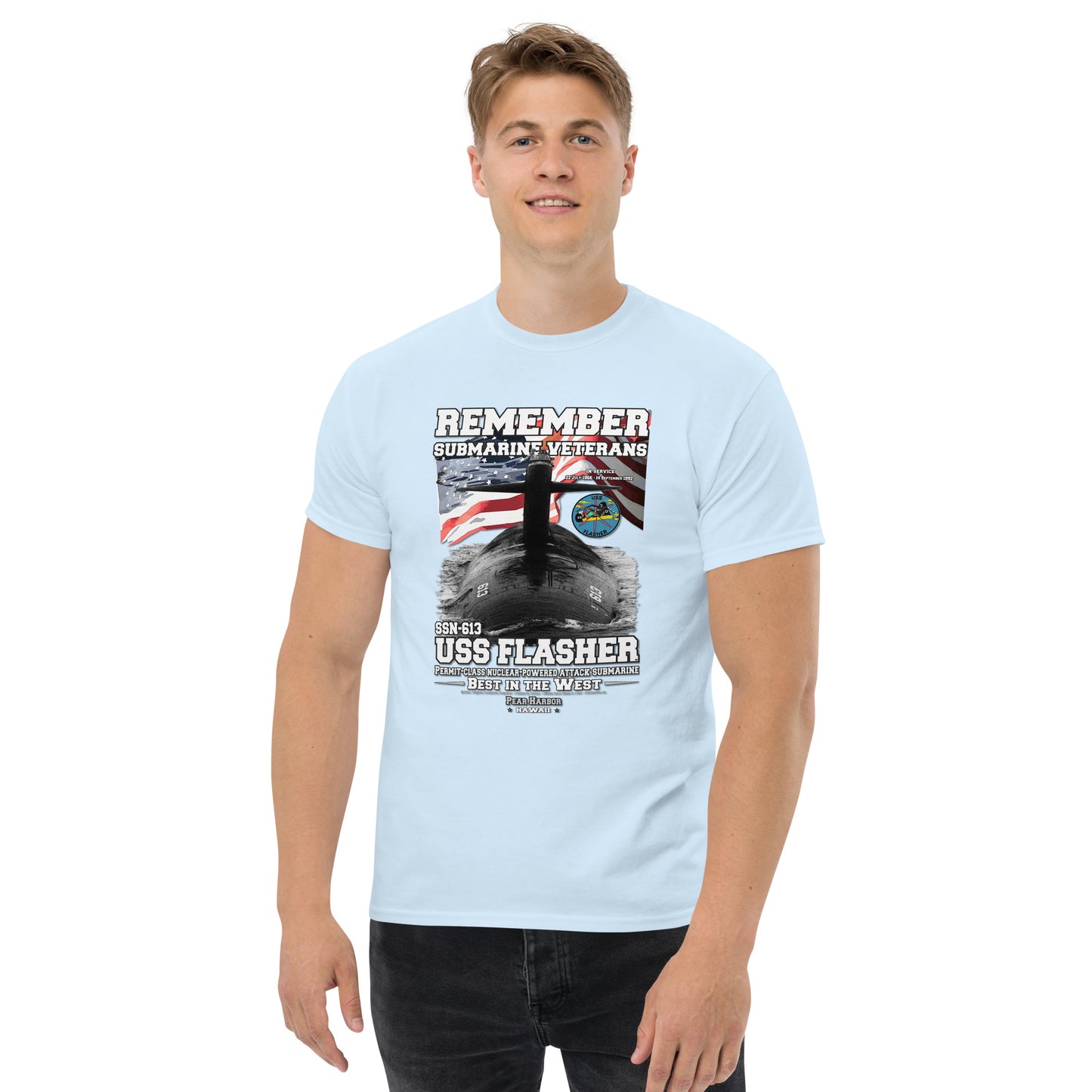 USS FLASHER SSN-613 Submarine T-shirt