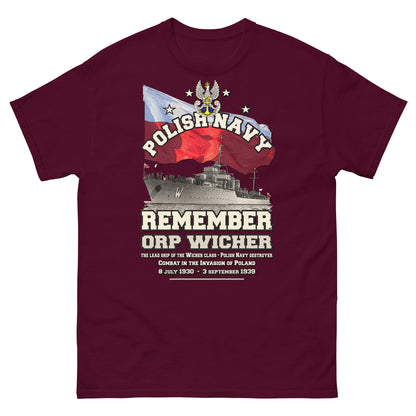 ORP Wicher t-shirt, ORP Wicher Destroyer T-shirt,ORP Wicher Polish Navy, T-Shirt Comancha.us, Comancha Design,