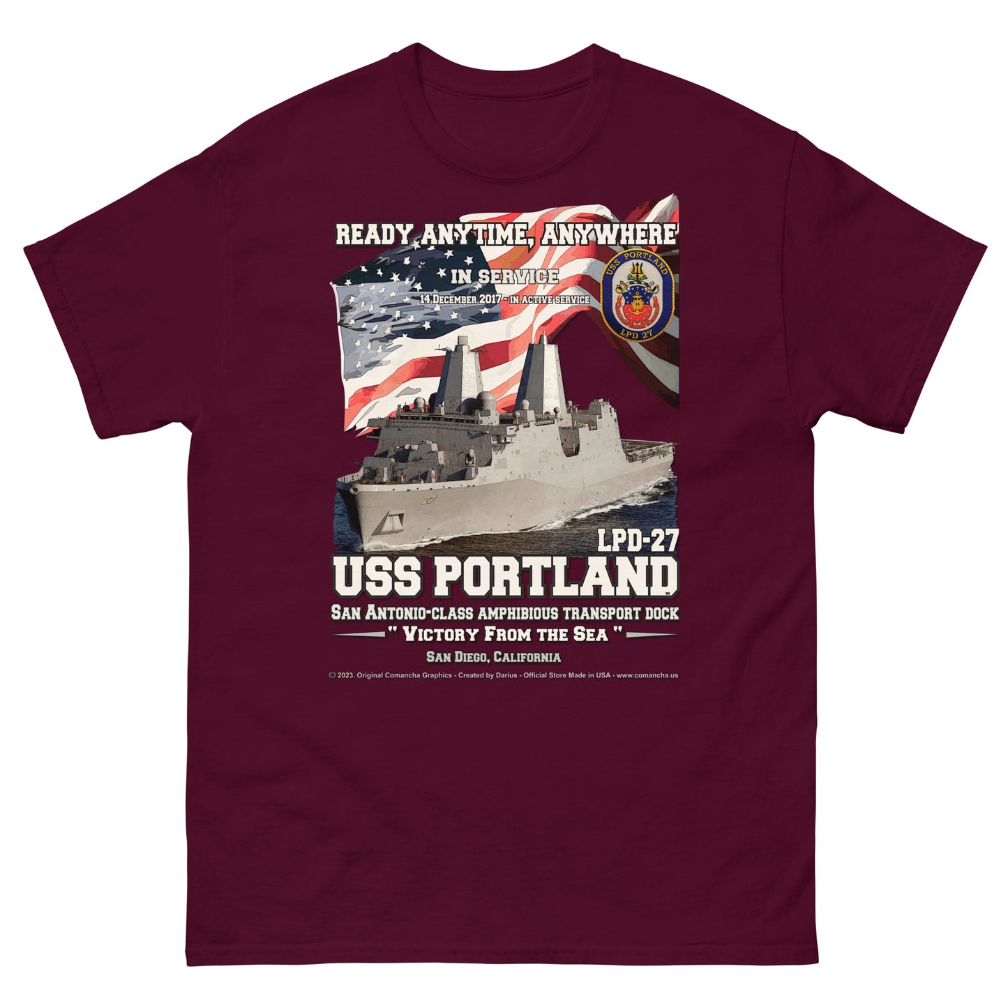 USS PORTLAND LPD-27 Amphibious Transport Dock T-Shirt