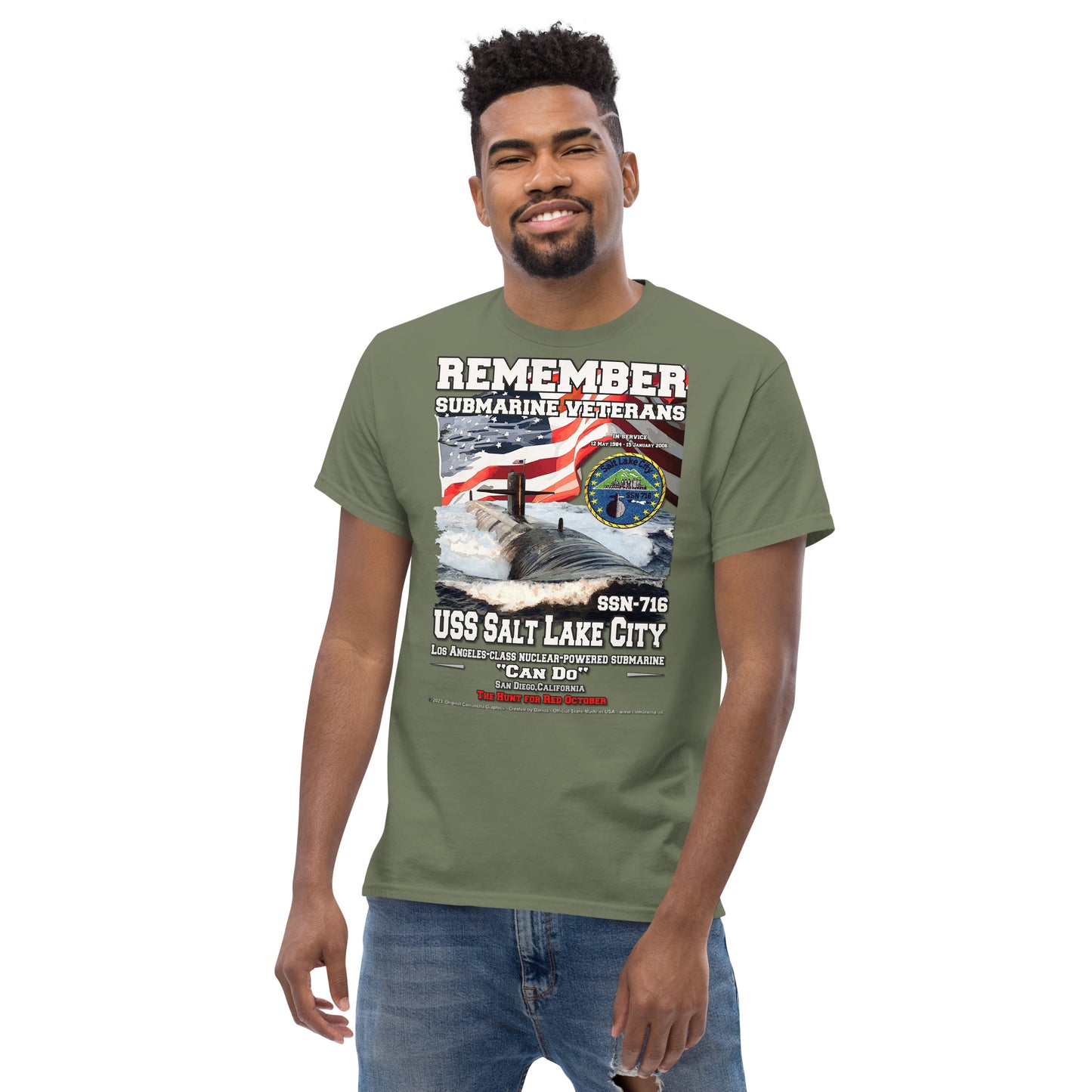 USS SALT LAKE CITY SSN-716 Submarine Veterans classic t-shirt, Comancha T-shirt,