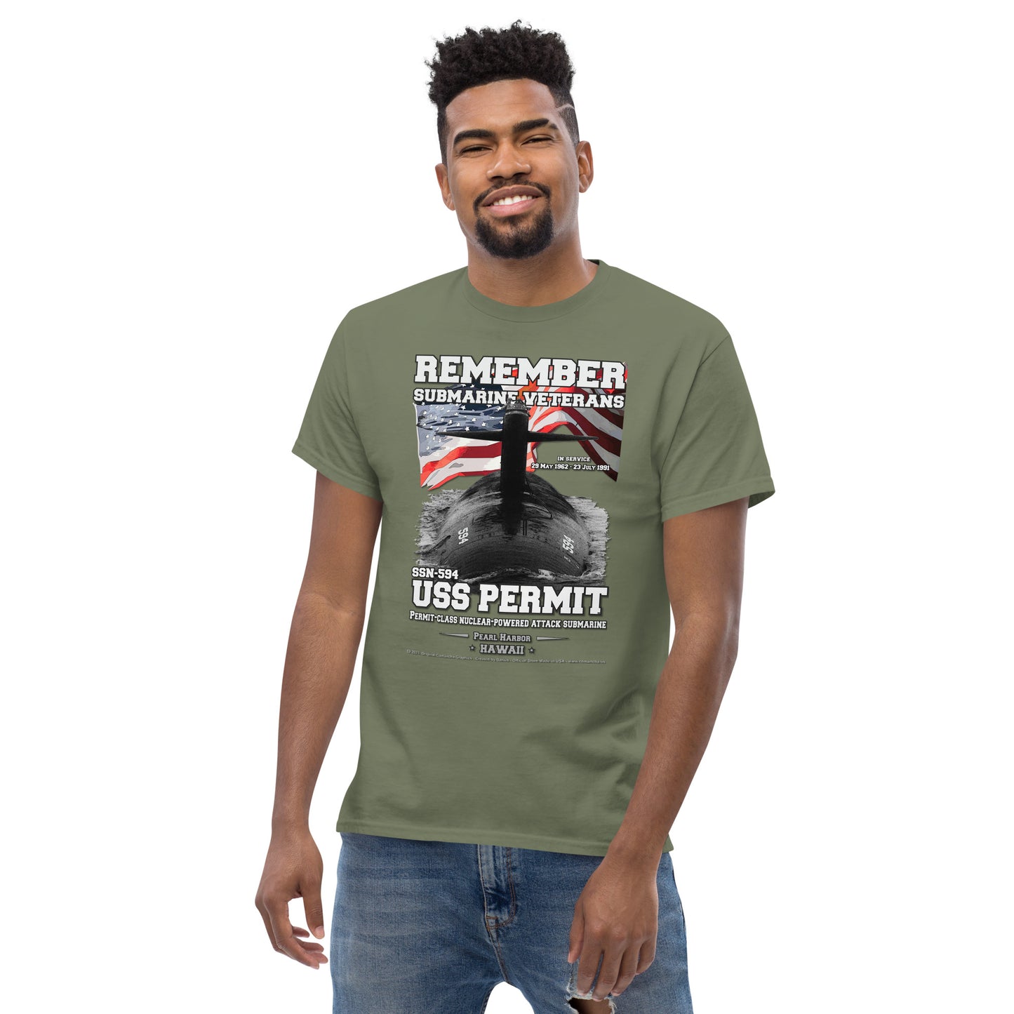 USS PERMIT SSN-594 Submarine Veterans Classic T-Shirt, Comancha T-shirts,