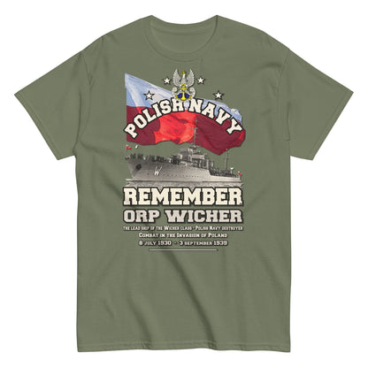 ORP Wicher t-shirt, ORP Wicher Destroyer T-shirt,ORP Wicher Polish Navy, T-Shirt Comancha.us, Comancha Design,