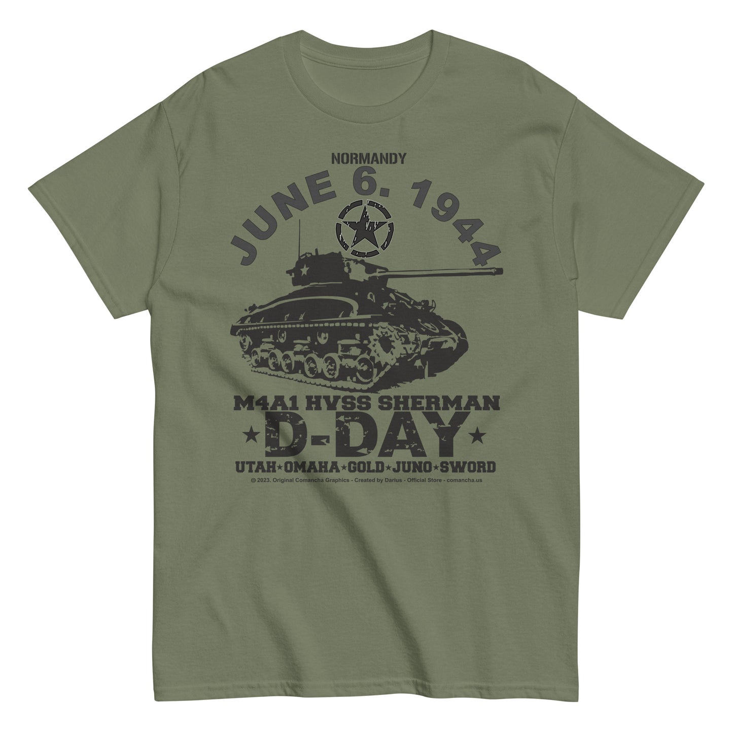 D-Day t-shirt,HVSS Sherman, Comancha t-shirts,