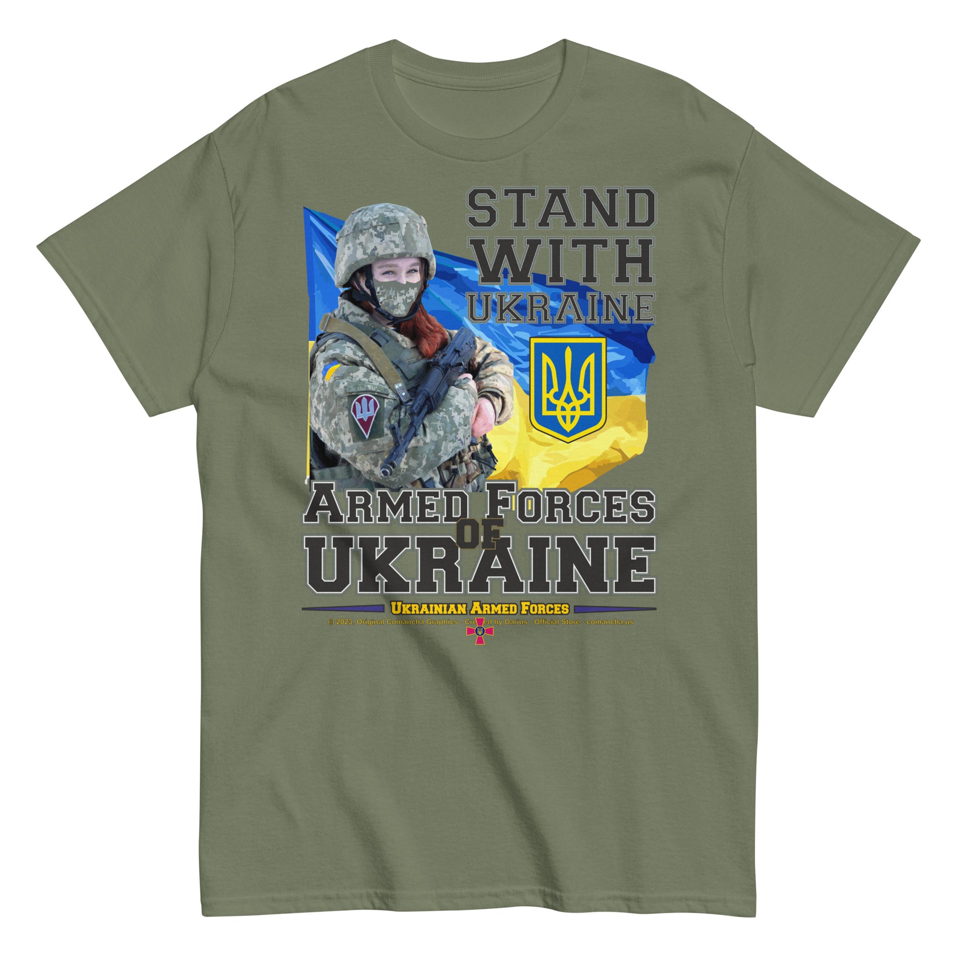 Stand with Ukraine t-shirt, Comancha t-shirts store,