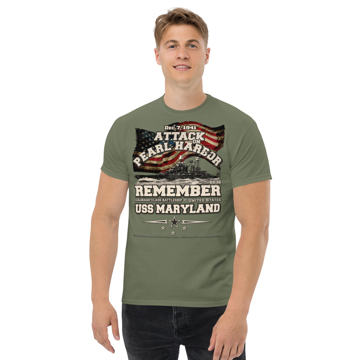 USS MARYLAND BB-46 Battleship t-shirt