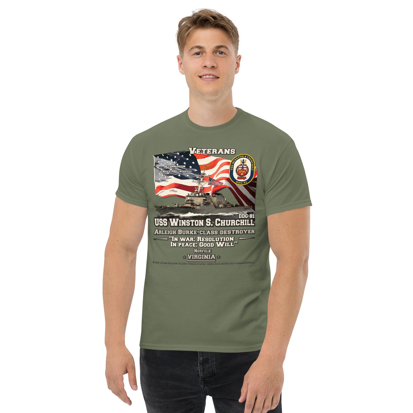 USS Winston Churchill DDG-81 Destroyer t-shirt