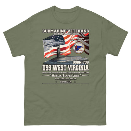 USS West Virginia SSBN-736 Submarine t-shirt