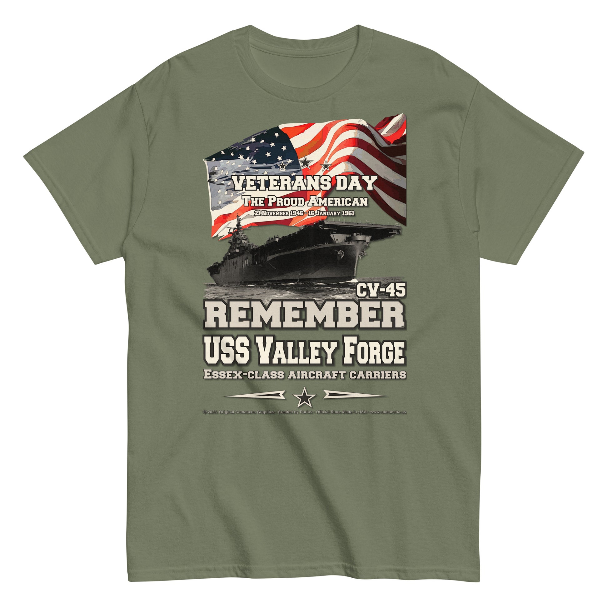 USS VALLEY FORGE CV-45, Aircraft Carrier T-shirt, Comancha T-shirt,