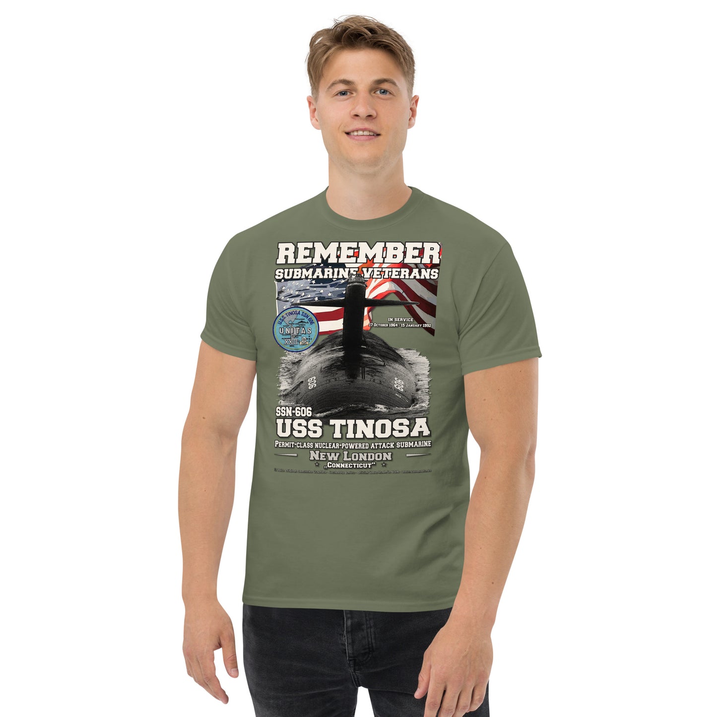 USS TINOSA SSN-606 Attack Submarine t-shirt