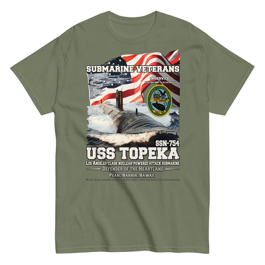 USS TOPEKA SSN-754 Attack submarine Veterans tee, Comancha Design,