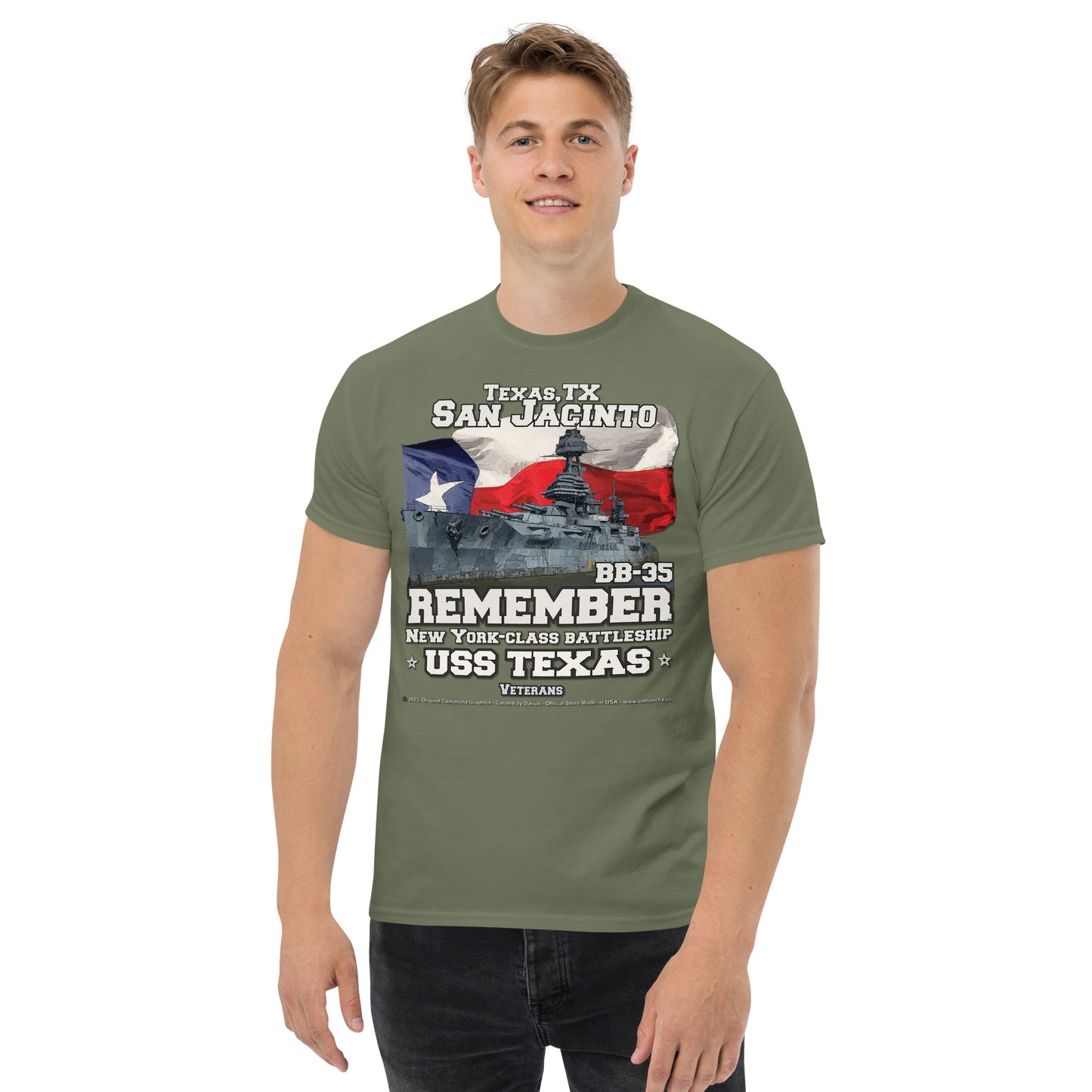 USS TEXAS BB-35 Battleship Veterans t-shirt