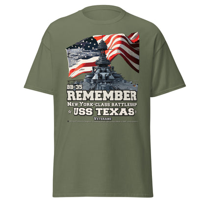 Remember USS TEXAS BB-35 Battleship Veterans T-shirts, Comancha Graphics,