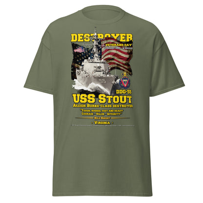 USS STOUT DDG-55 Destroyer Veterans Tee, Comancha Navy T-shirts,