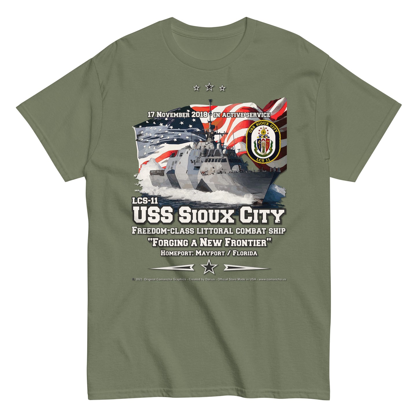 USS SIOUX CITY LCS-11 Littoral Combat Ship t-shirt