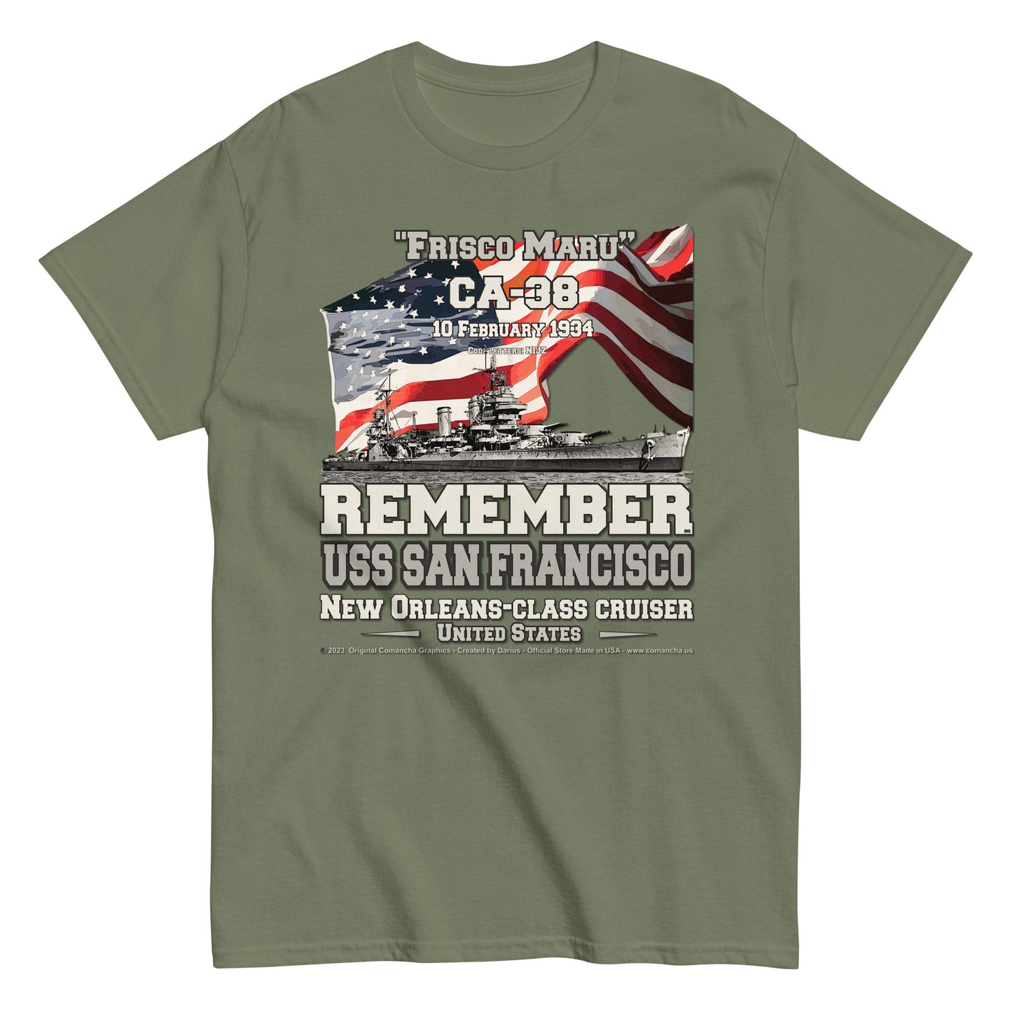 USS SAN FRANCISCO CA-38 Cruiser Veterans classic t-shirt, Coamancha T-shirts,