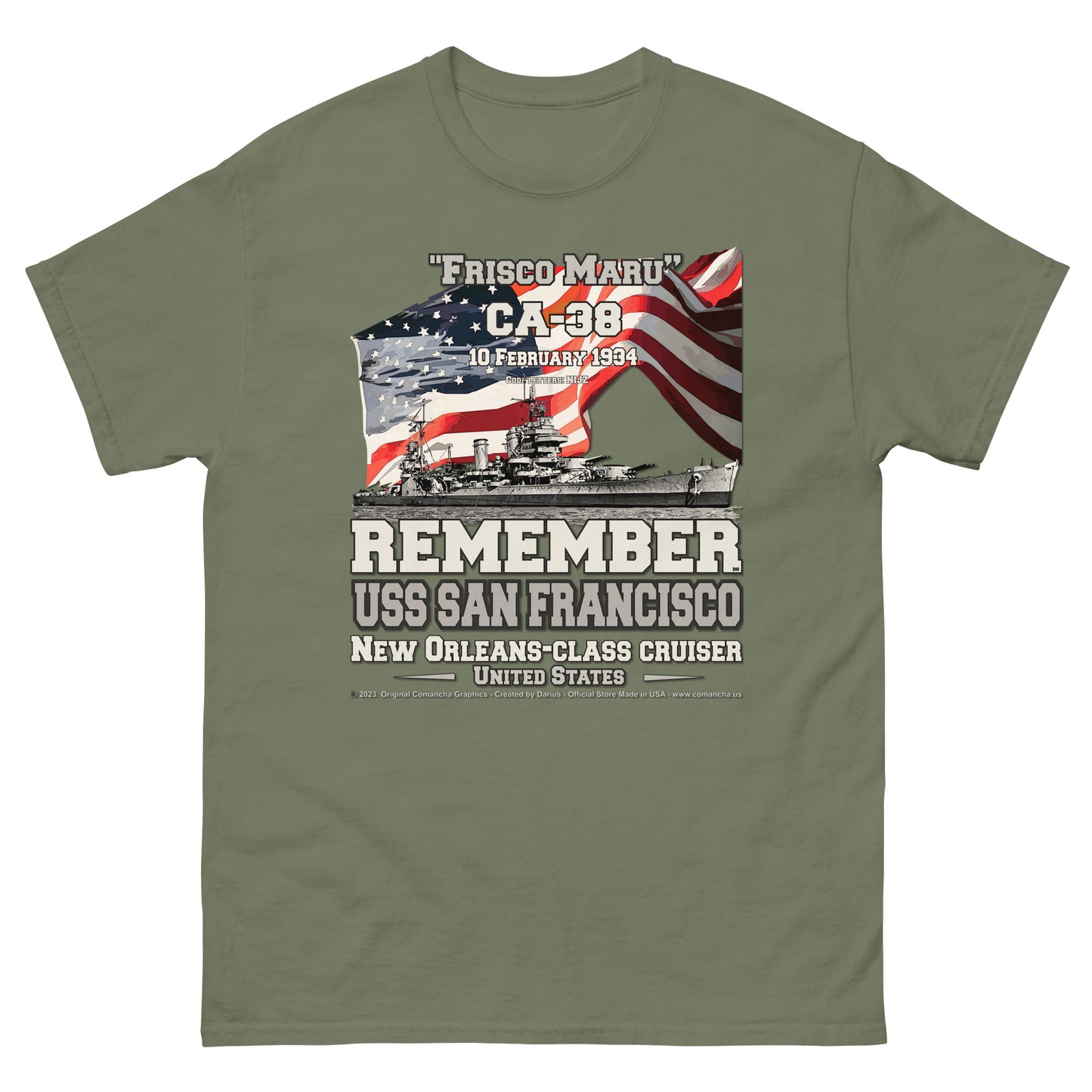 USS SAN FRANCISCO CA-38 Cruiser t-shirt