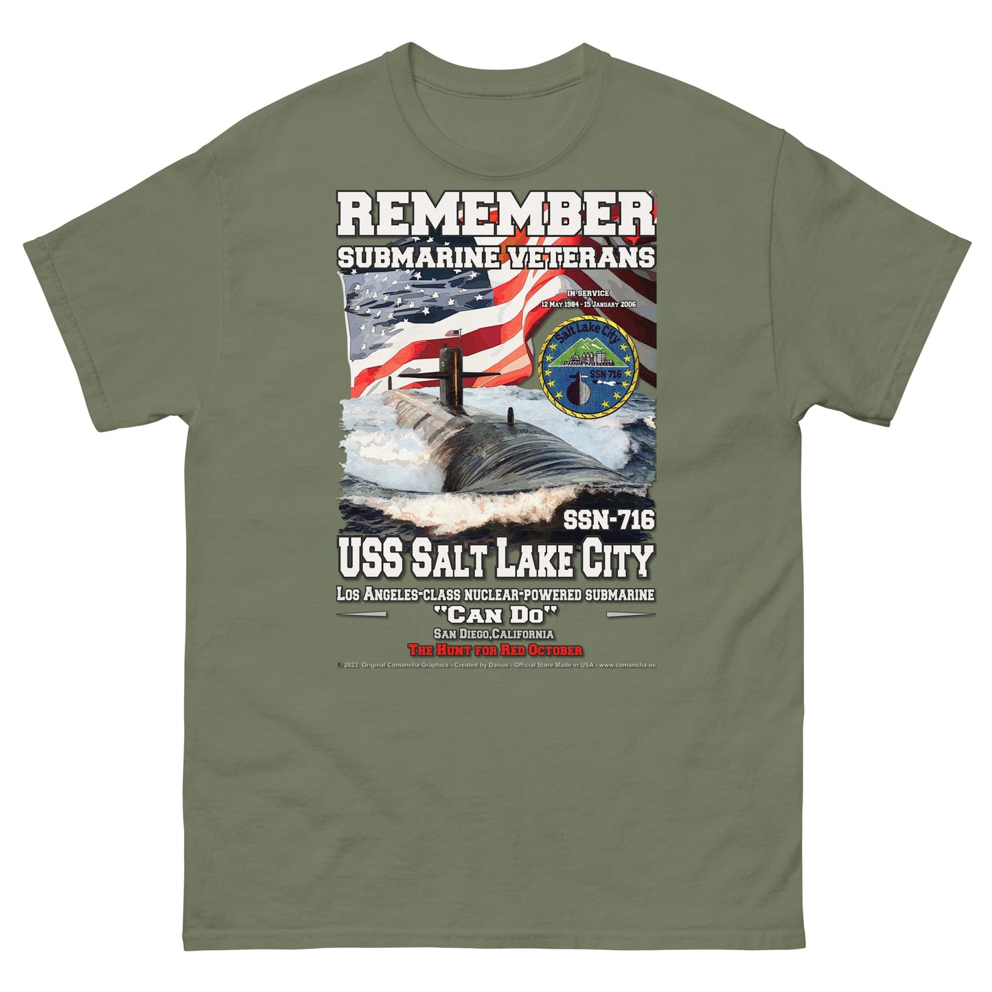 USS SALT LAKE CITY SSN-716 Submarine t-shirt