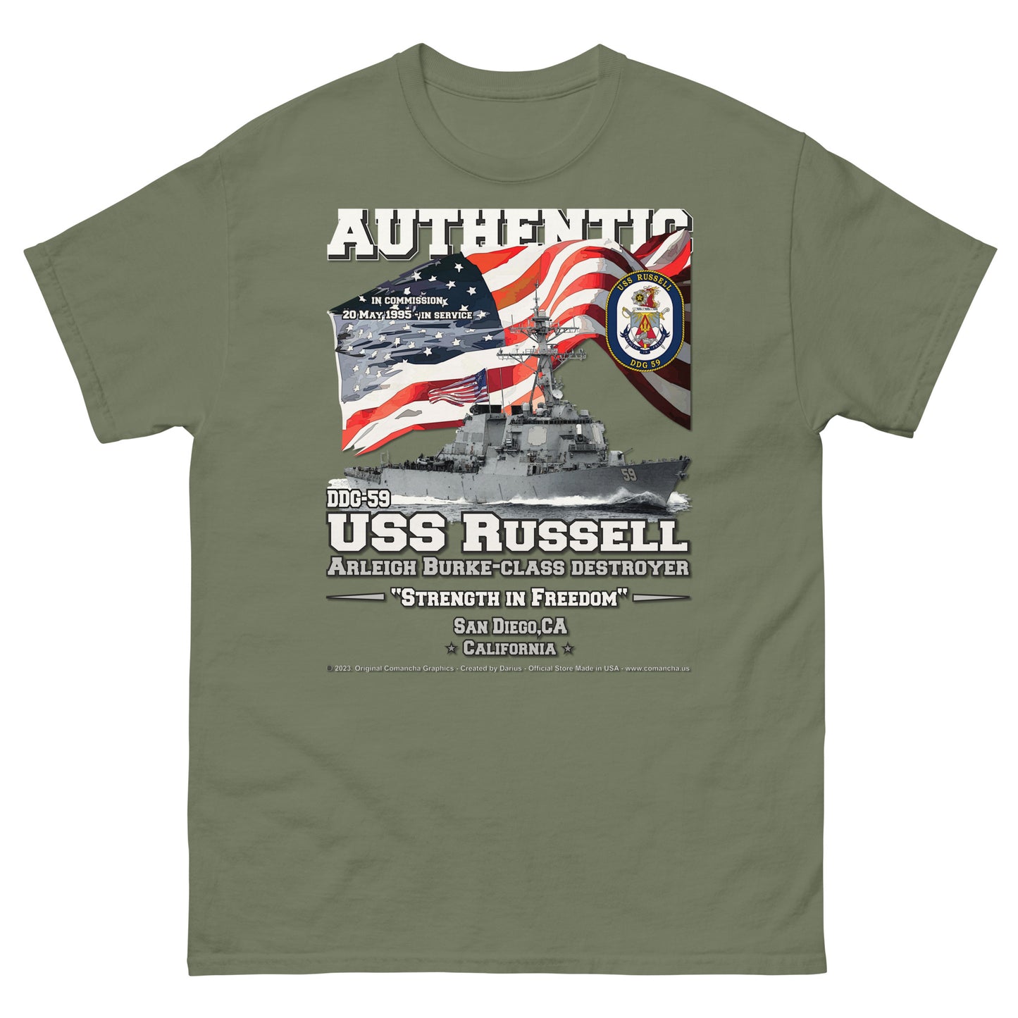 USS RUSSELL DDG-59 Destroyer T-shirt