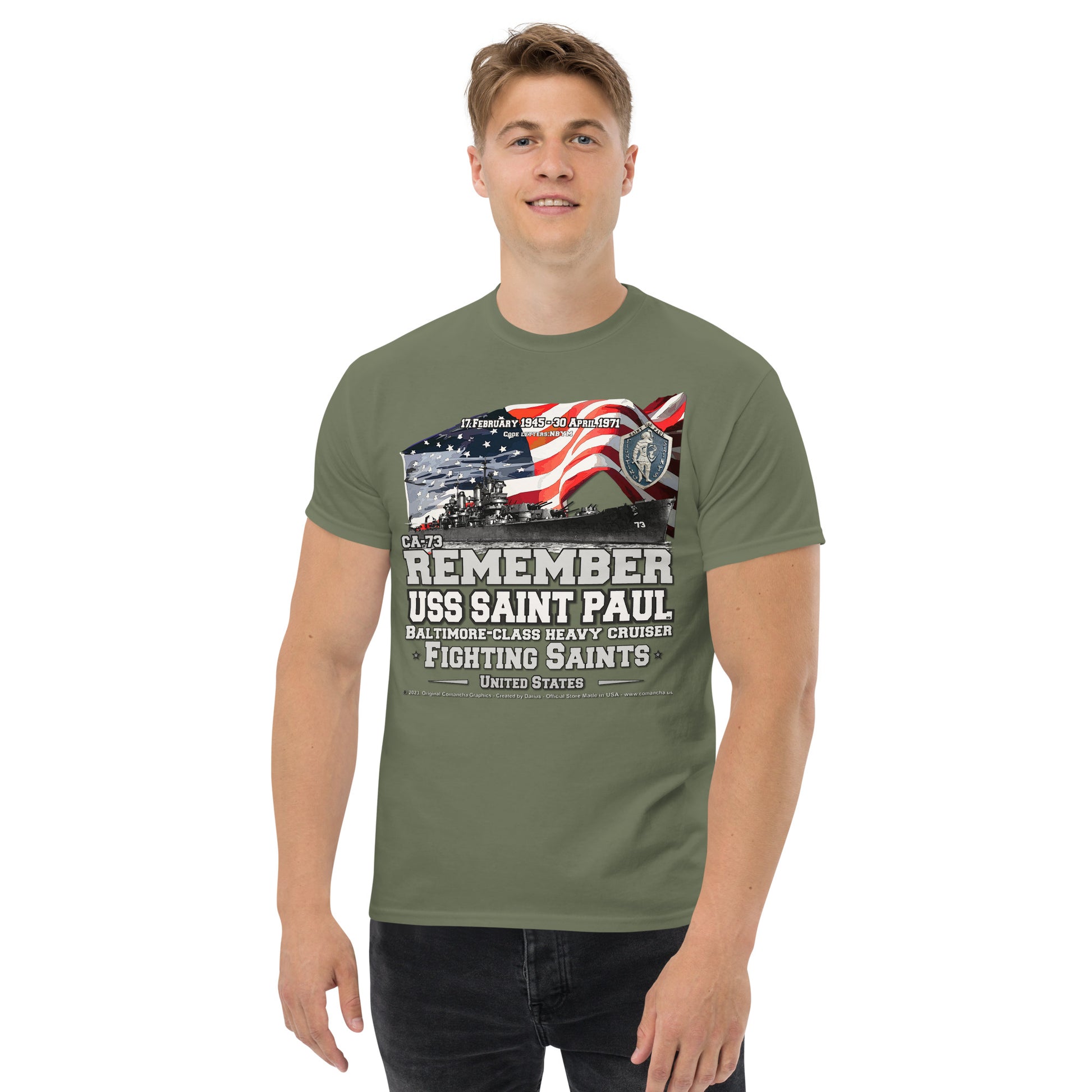 USS SAINT PAUL CA-73 Heavy Cruiser Veterans classic T-shirt, Comancha T-shirt,