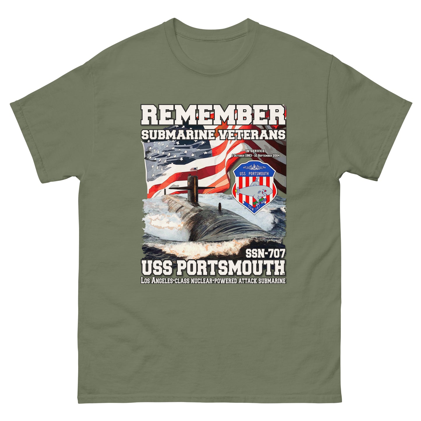 USS PORTSMOUTH SSN-707 Submarine T-Shirt