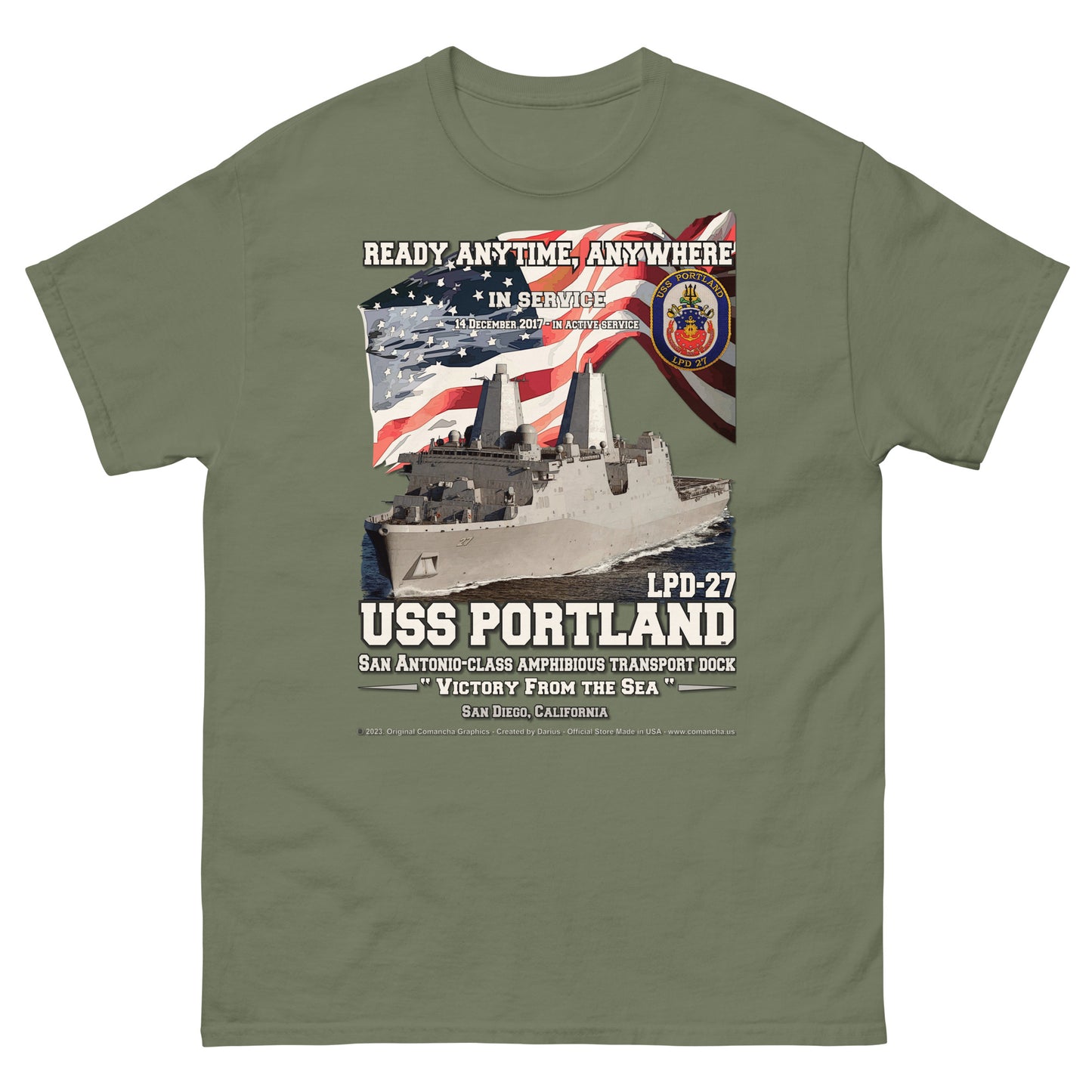 USS PORTLAND LPD-27 Amphibious Transport Dock T-Shirt