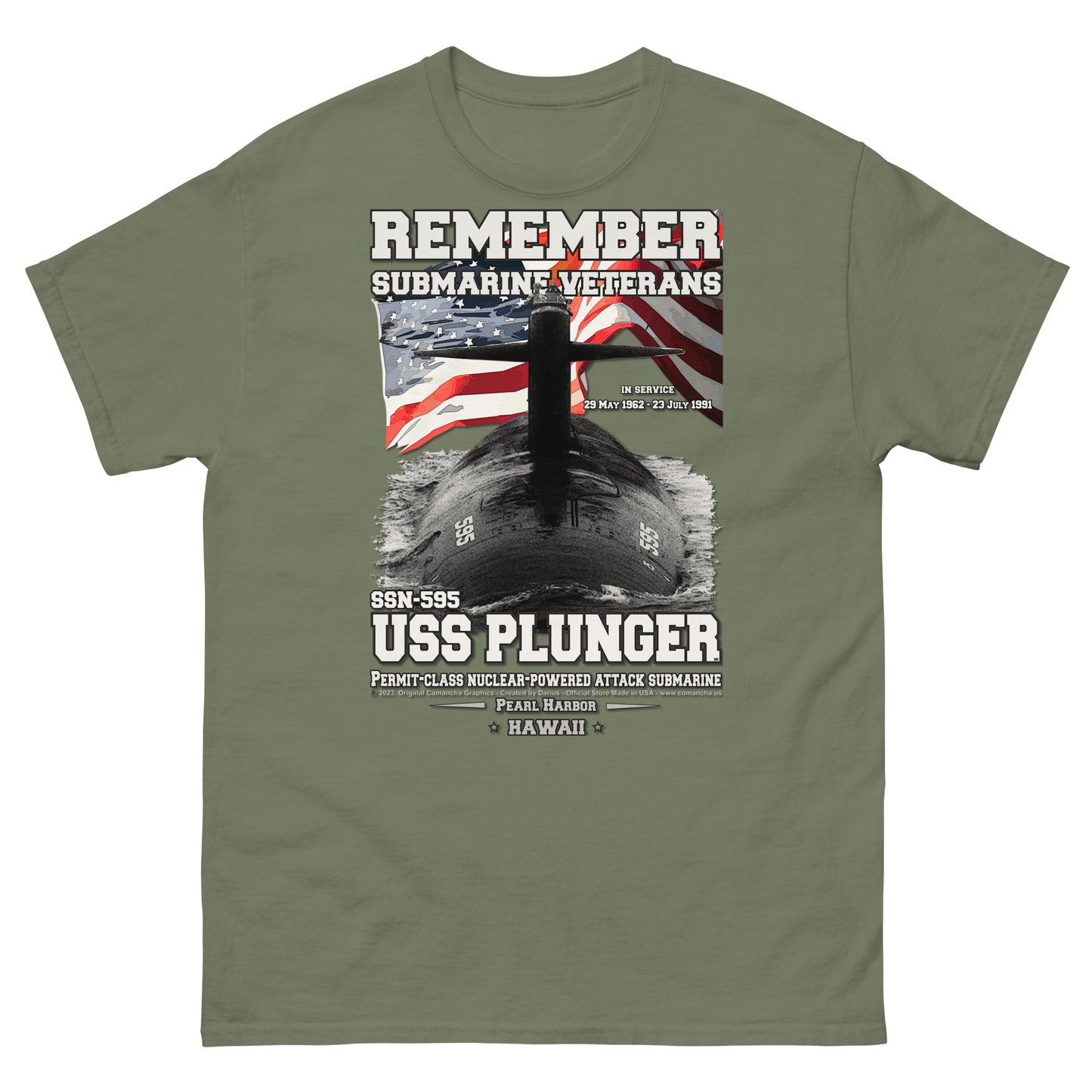 USS PLUNGER SSN-595 Submarine Veterans Classic T-Shirt