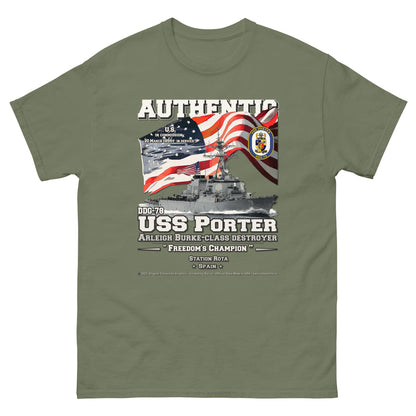 USS PORTER DDG-28 Destroyer Veterans Classic T-Shirt, Comancha Navy T-shirts,