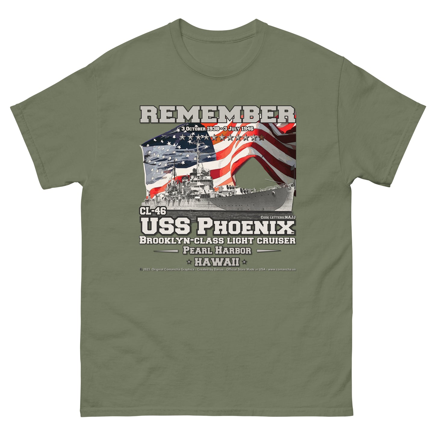 USS PHOENIX CL-46 Light Cruiser T-Shirt