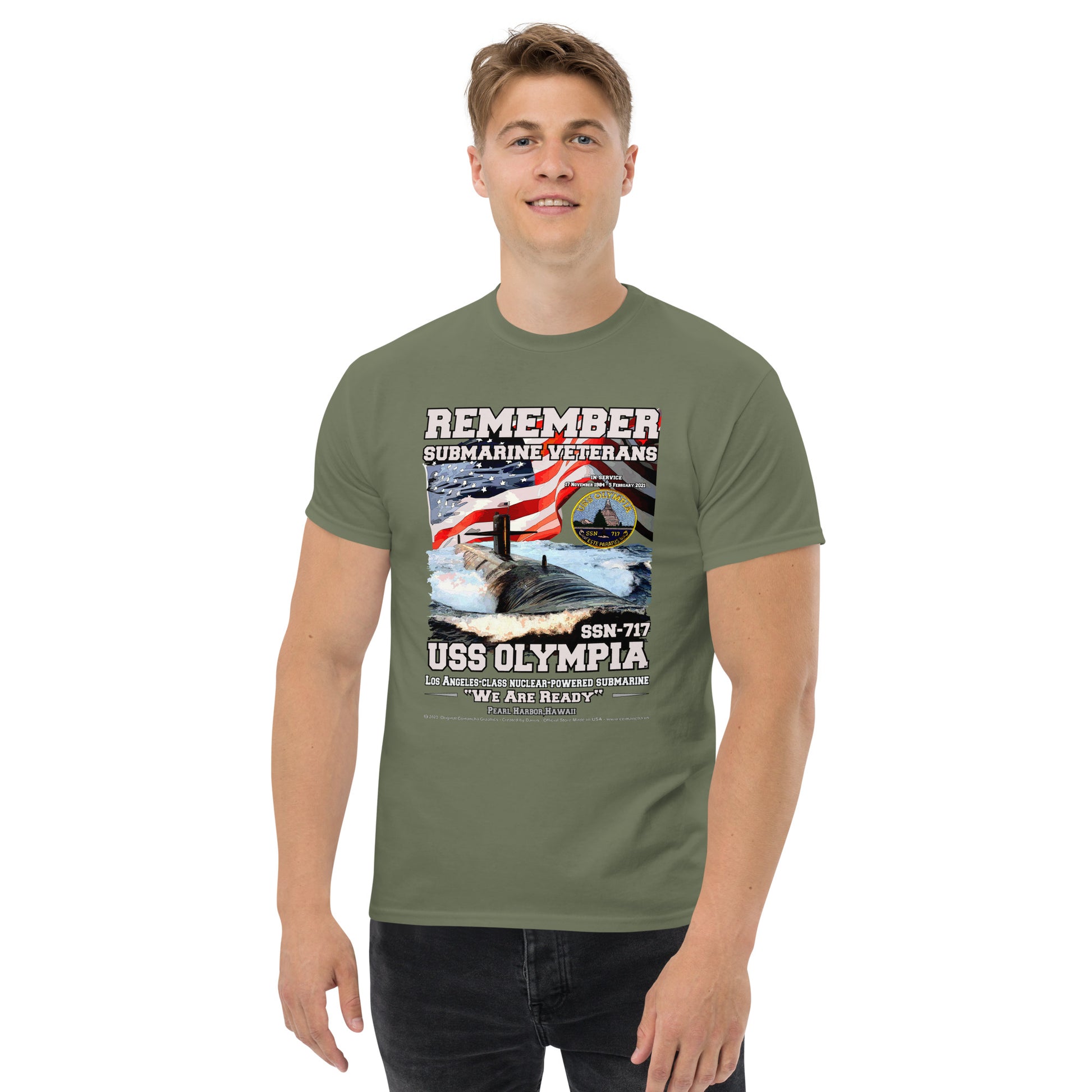 USS OLYMPIA SSN-717 Submarine veterans T-shirts,, Comancha T-shirts,