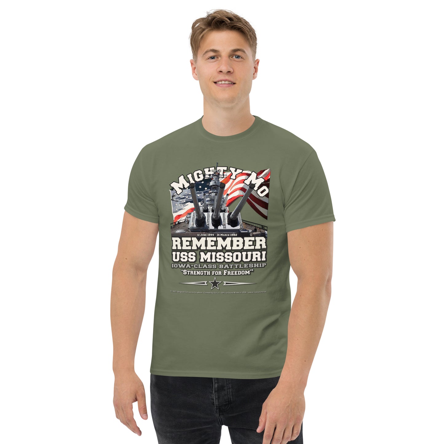 USS MISSOURI BB-63 Battleship T-Shirt, Comancha Store T-shirt,