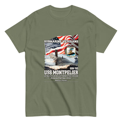 USS MONTPELIER SSN-765 Submarine Veterans T-Shirt, Comancha Navy T-shirts,