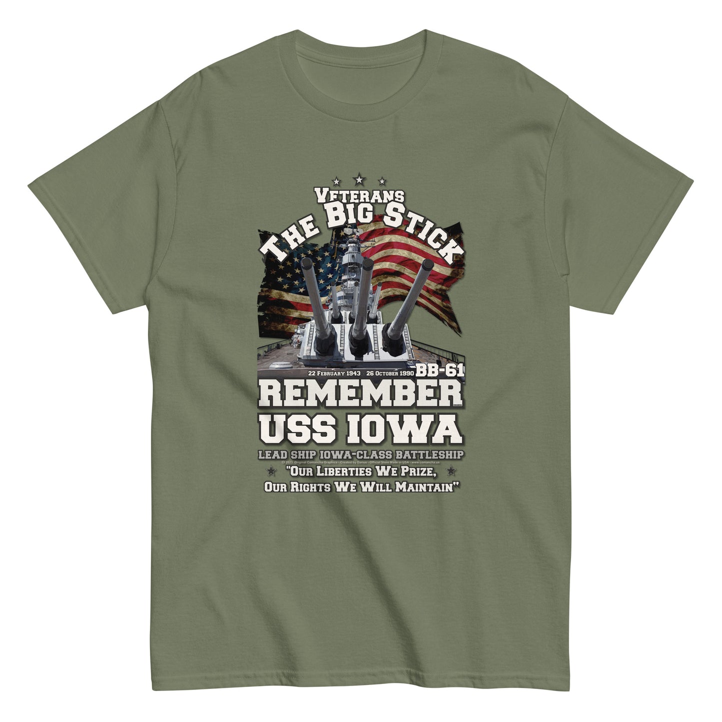 USS IOWA T-Shirt, USS IOWA BB-61 t-shirt, Battleship Veterans T-Shirt, US NAVY SHIPS Tees, US NAVY Veterans T-Shirt, USS IOWA BB-61 Battleship Veterans Classic T-Shirt, Comancha T-Shirt,