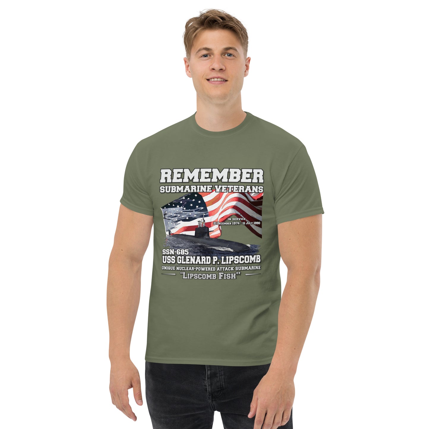 USS GLENARD LIPSCOMB SSN-685 Submarine t-shirt