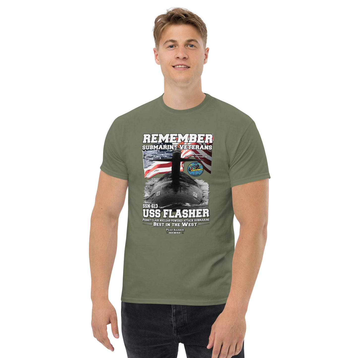 USS FLASHER SSN-613 Submarine T-shirt