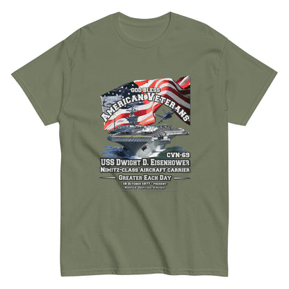 USS DWIGHT EISENHOWER t-shirt, USS DWIGHT EISENHOWER Veterans tee,USS DWIGHT EISENHOWER CVN-69 Aircraft Carrier Veterans Classic Tee, Comancha Online Store,