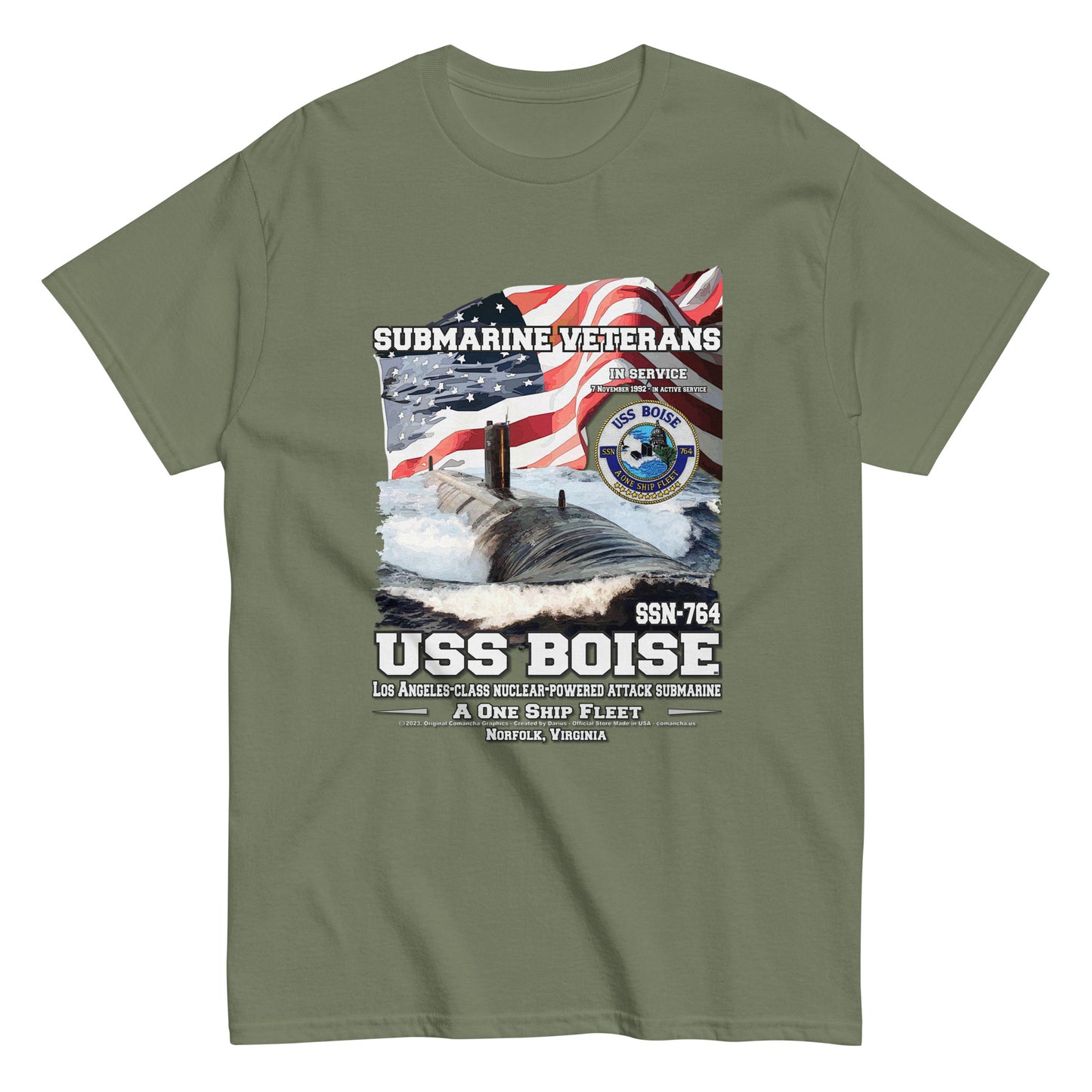 USS BOISE SNN-764 t-shirt, USS BOISE t-shirt, Submarine Veterans t-shirt, Navy Veterans T-shirt, T-Shirt Online Shop,