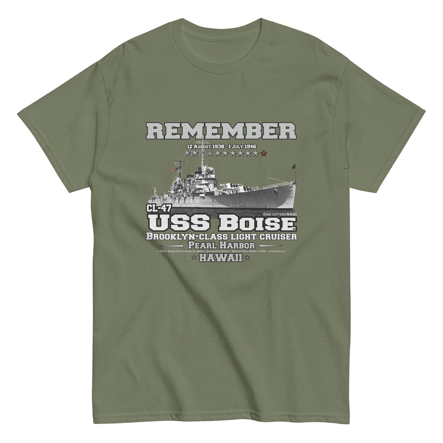 USS BOISE CL-47 t-shirt, USS BOISE t-shirt, Light Cruiser Veterans t-shirt, WW2 Veterans T-shirt, T-Shirt Online Shop,