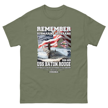 USS BATON ROUGE t-shirt, USS BATON ROUGE tee, US Submarine tees,USS BATON ROUGE SSN-689 Submarine veterans Tee, Comancha Navy T-shirt,