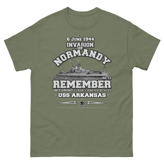 USS ARKANSAS BB-33 Battleship Veterans Tee, USS ARKANSAS D-DAY T-shirt, comancha t-shirt, USS ARKANSAS Veterans T-shirt, US Navy T-shirt, DDAY Veterans tee,